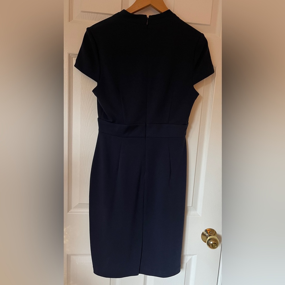 Catherine Malandrino Dale Dress Navy Blue Soft Stretch Knit Size 4 Career *EUC - Picture 4 of 8